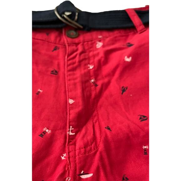COMPANY 81 HIGH RISE WALKING SHORTS, BELT, MENS, 32, RED, NAVY-NAUTICAL PATTERN - Picture 4 of 11